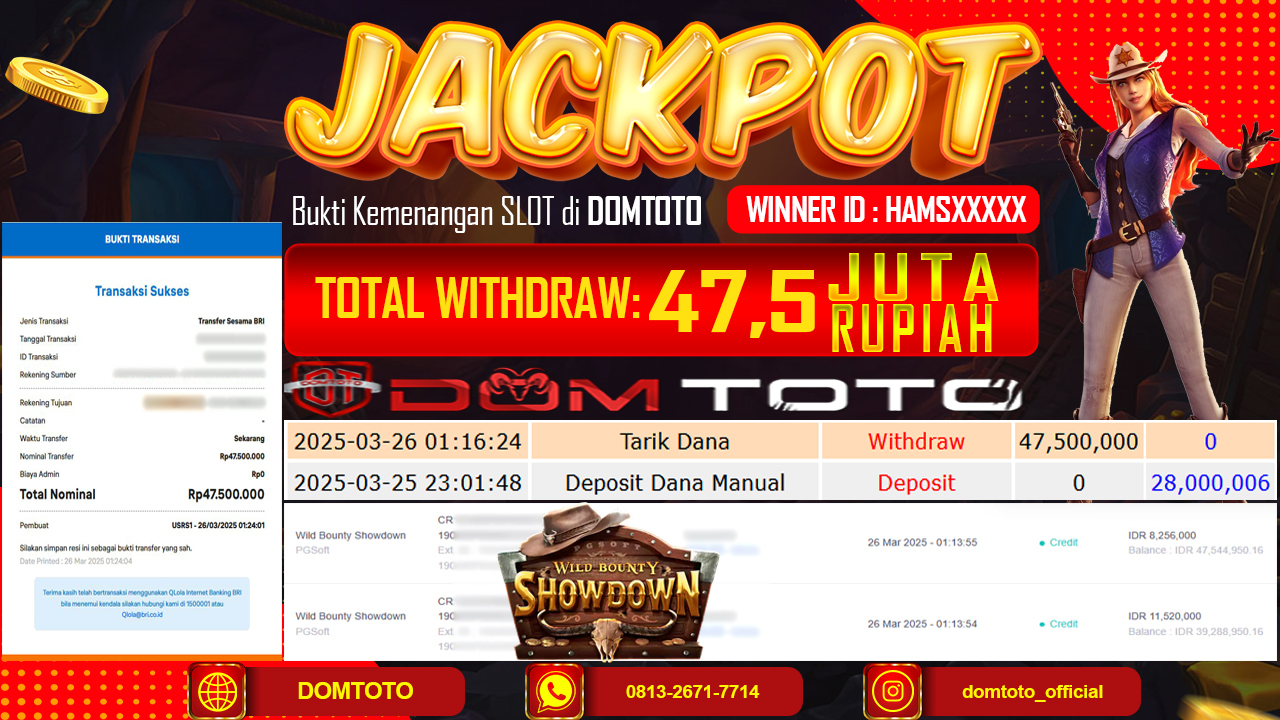 JACKPOT SLOT WILD BOUNTY SHOWDOWN  26 MARET 2025